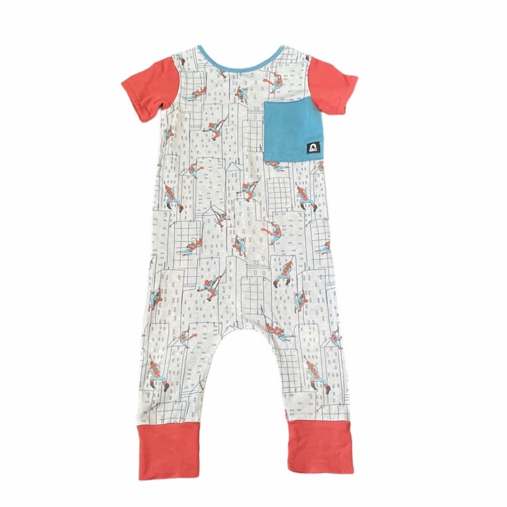 Rags Custom Spider-Man Pocket Romper 18-24M